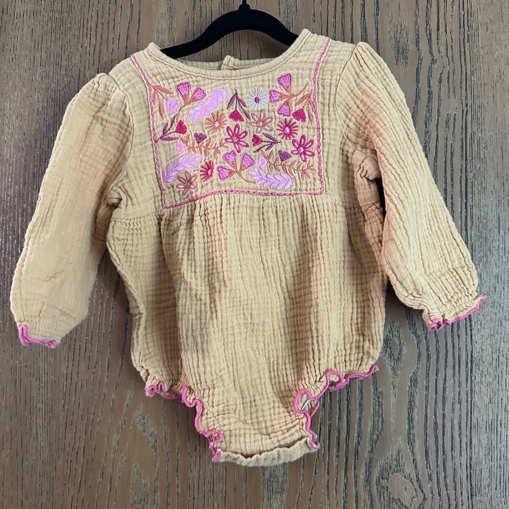 Mudpie Embroidered Baby Romper